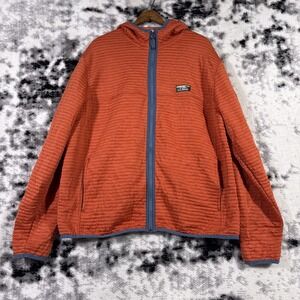 LL Bean Airlight Knit Full Zip Hoodie Mens Extra Large Orange Comfort Outdoors